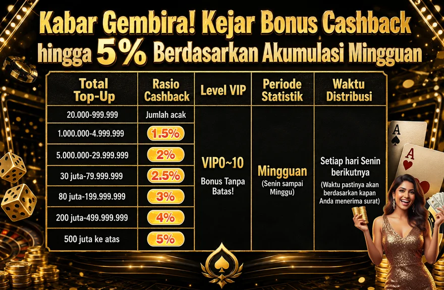 Kabar Gembira! Kejar Bonus Cashback hingga 5% Berdasarkan Akumulasi Mingguan